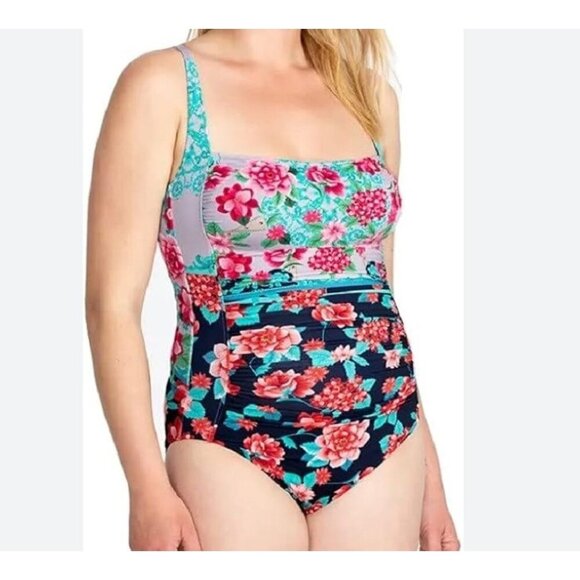 Johnny Was Other - Johny Was Floral Tank Swim XL One Piece Japer Tropical Resort Vacation Preppy